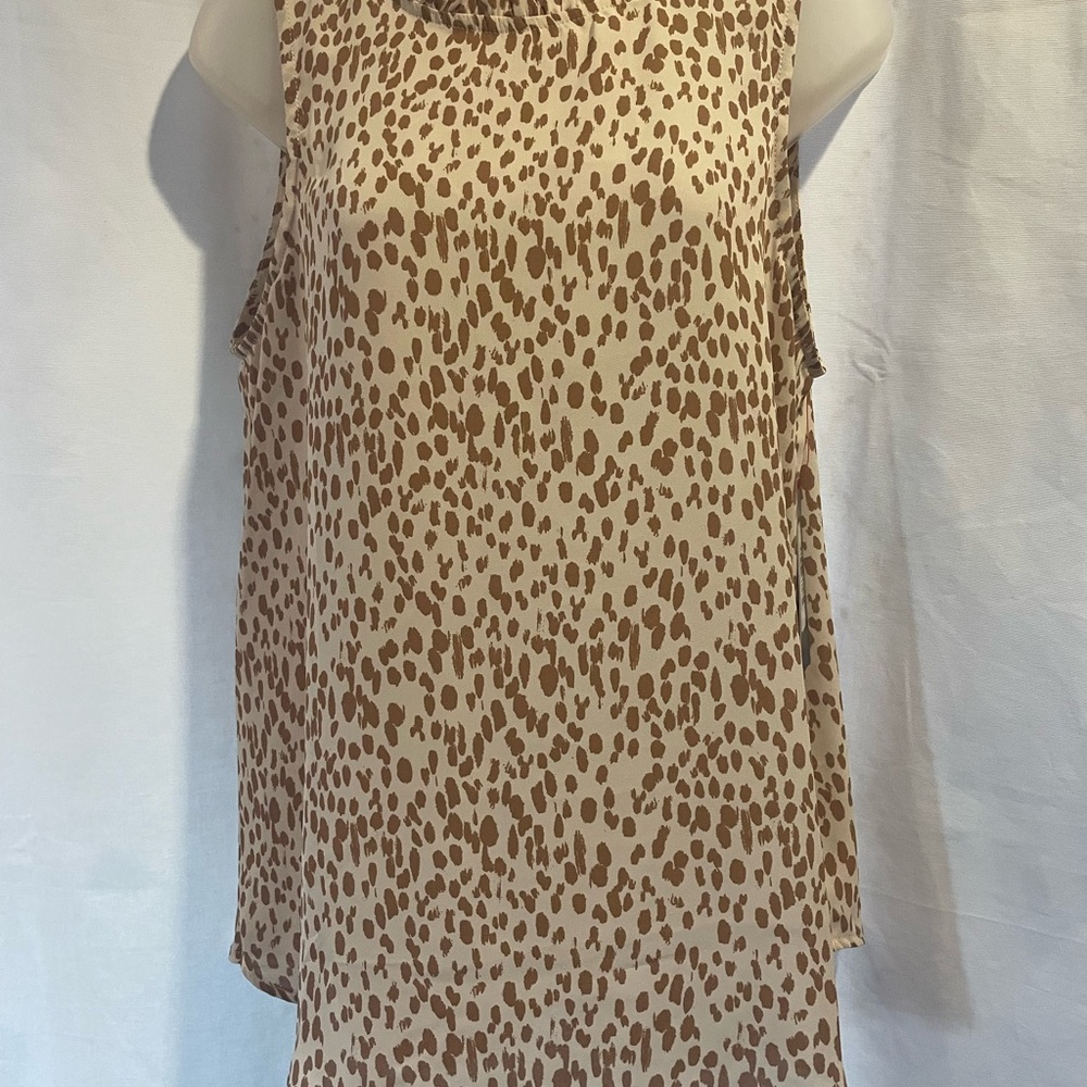 Mittoshop Tan and Cream Animal Print Blouse